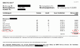 dialer rechnung - darauf klicken zum vergrssern